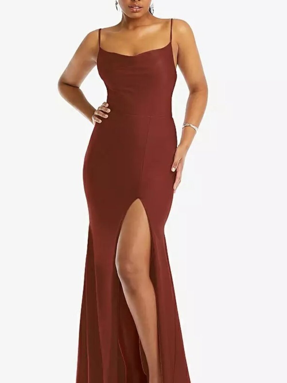 Dessy Cynthia & Sahar Kiki Gown Auburn Moon Rust Style CS105 Size M